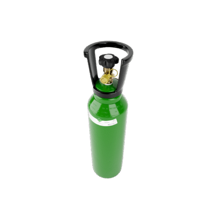 Intergases 5L argon cylinder high angle view