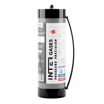 Intergases 2000g disposable CO2 cylinder front view