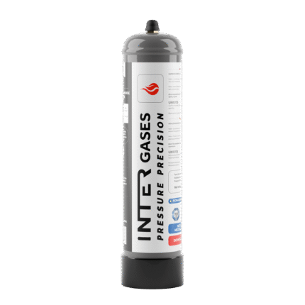 Intergases 640g disposable CO2 cylinder front view